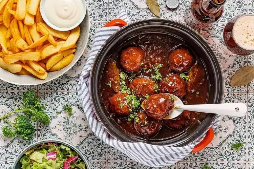 Vrije uitloop | Gehaktballetjes in stroopsaus | 1-2 personen